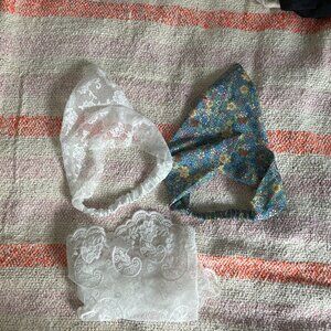 Hair Accessories x3 (1 Floral, 2 White Lace)